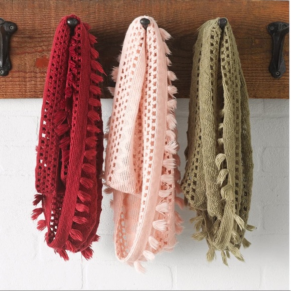 BP Tassel Open Knit Infinity Scarf - Picture 2 of 6